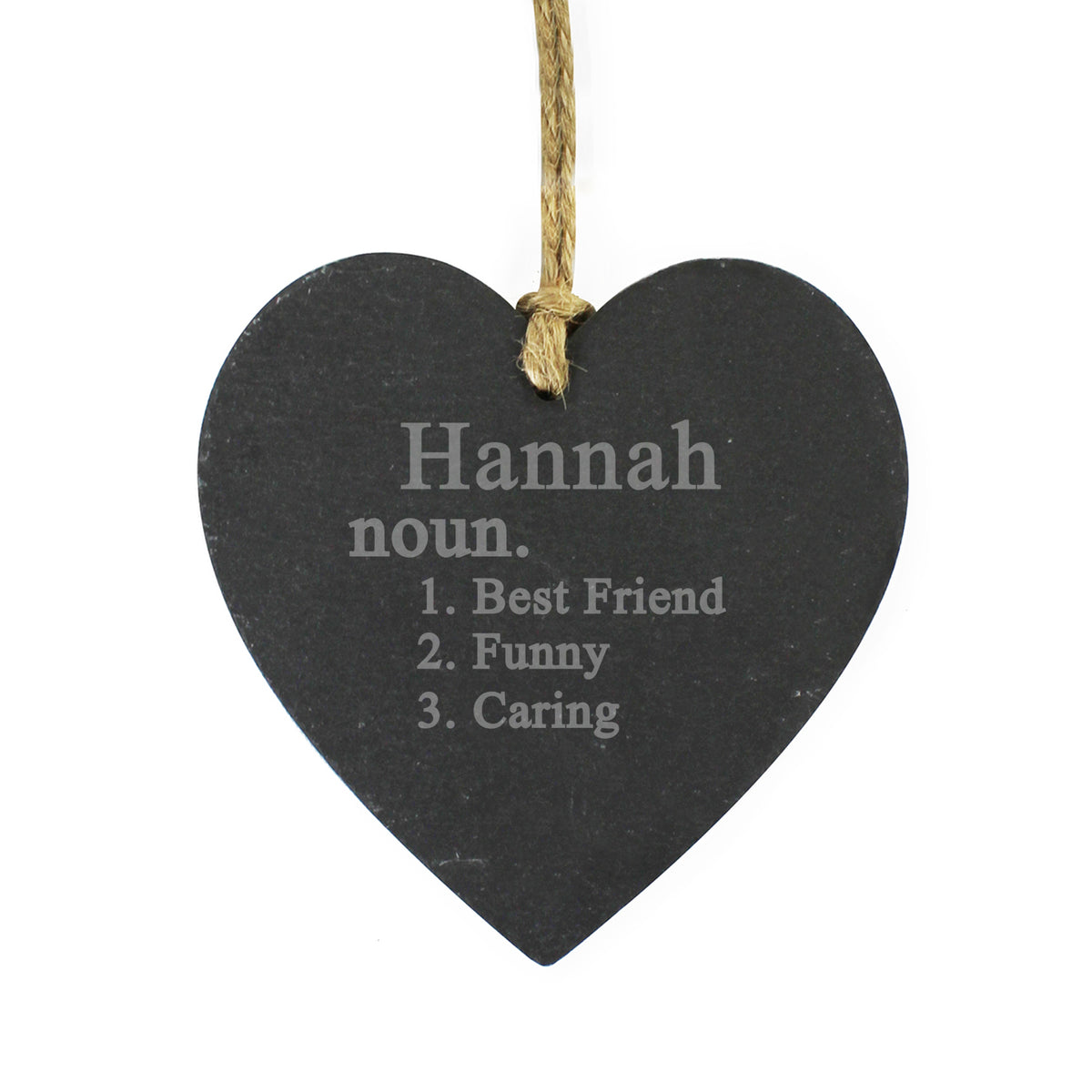 Personalised Word Definition Slate Heart Decoration | Hanging Decorations & Signs