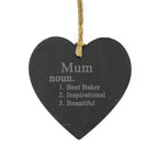 Personalised Word Definition Slate Heart Decoration | Hanging Decorations & Signs