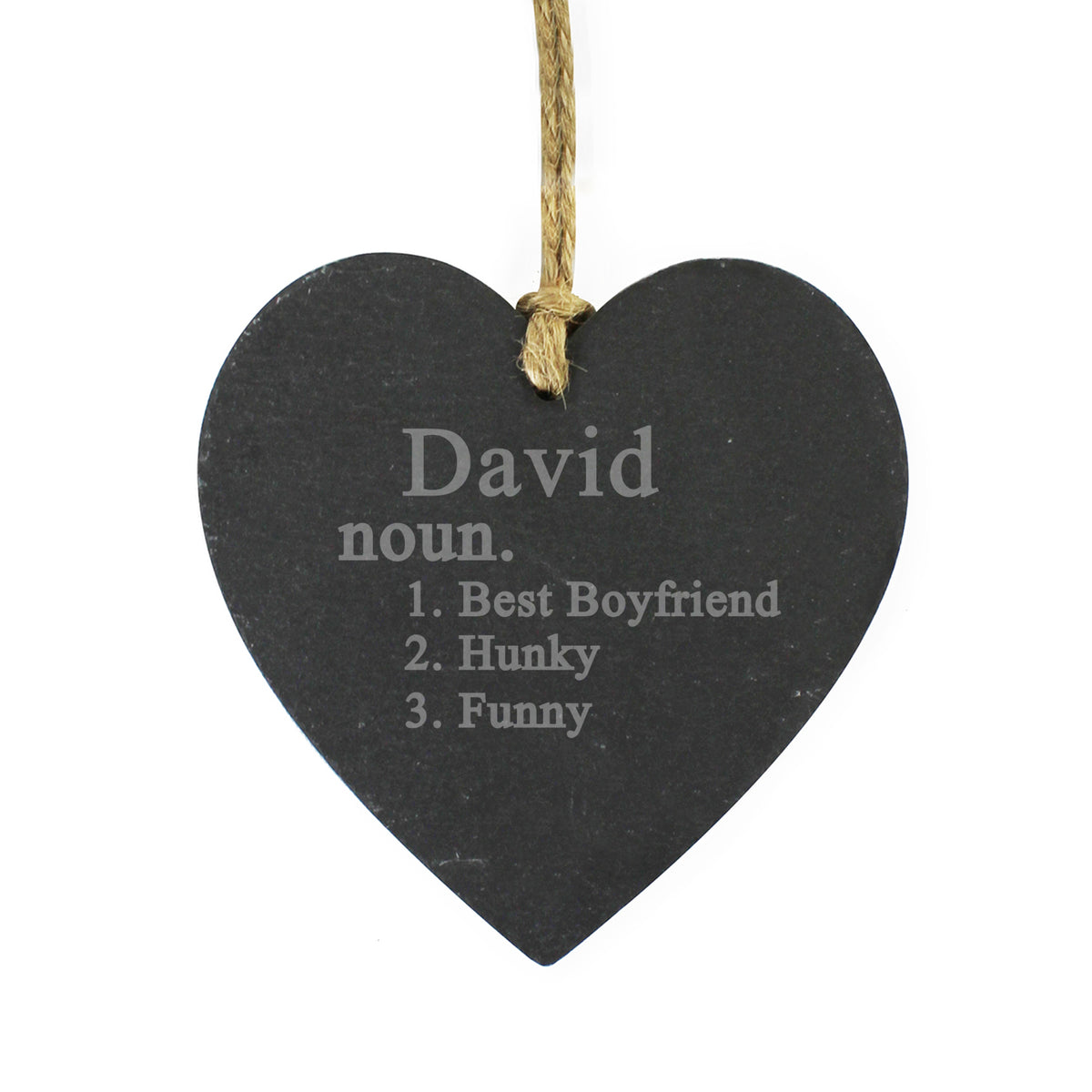 Personalised Word Definition Slate Heart Decoration | Hanging Decorations & Signs