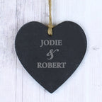 Personalised Couples Slate Heart Decoration | Hanging Decorations & Signs | Inspired Creative Gifts