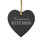 Personalised Kitchen Slate Heart Decoration | Hanging Decorations & Signs