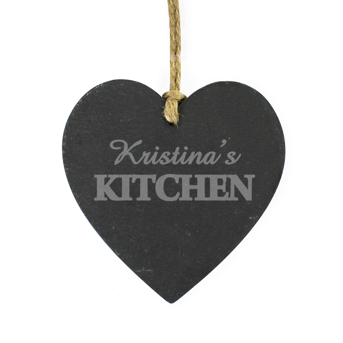 Personalised Kitchen Slate Heart Decoration | Hanging Decorations & Signs