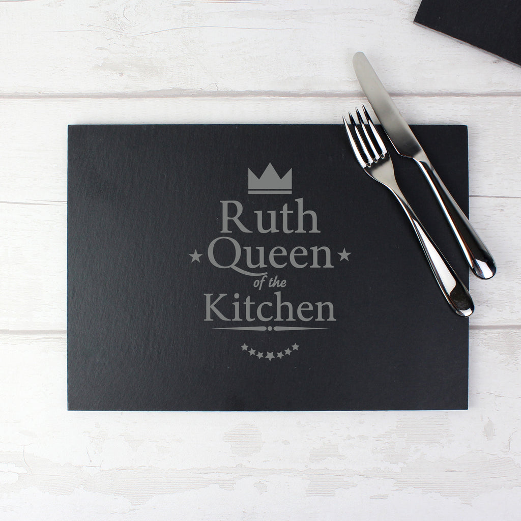 Personalised Queen of the Kitchen Slate Placemat | Kitchen, Baking & Dining Gifts | Christmas Gift