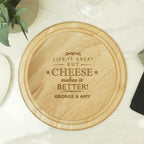 Personalised Cheese Makes Life Better... Wooden Cheese Board | Christmas Gift