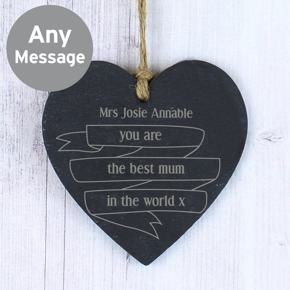 Personalised Garden Bloom Slate Heart Decoration | Hanging Decorations & Signs | Inspired Creative Gifts
