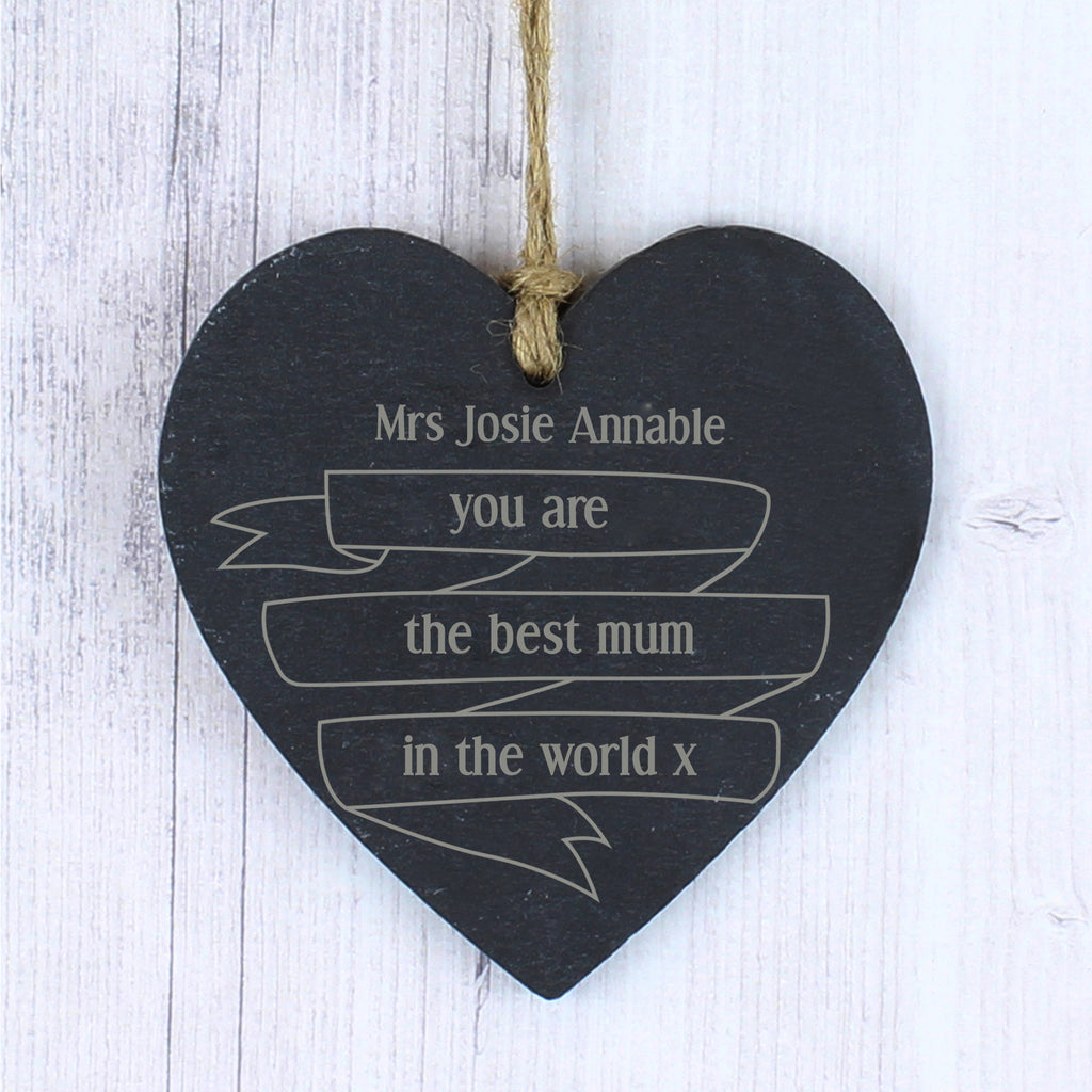 Personalised Garden Bloom Slate Heart Decoration | Hanging Decorations & Signs | Inspired Creative Gifts