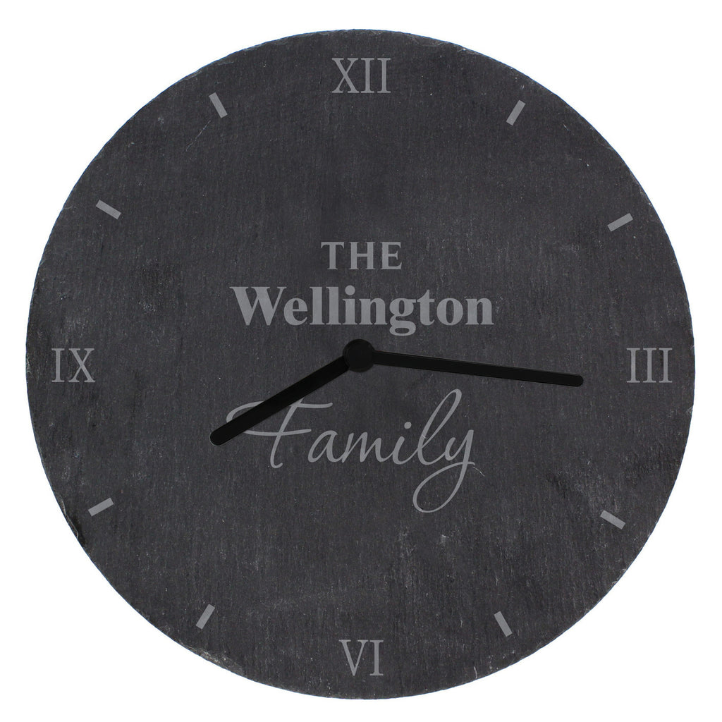 Personalised Family Slate Clock - Clocks & Watches - Inspired Creative Gifts