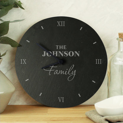Personalised Family Slate Clock - Inspired Creative Gifts