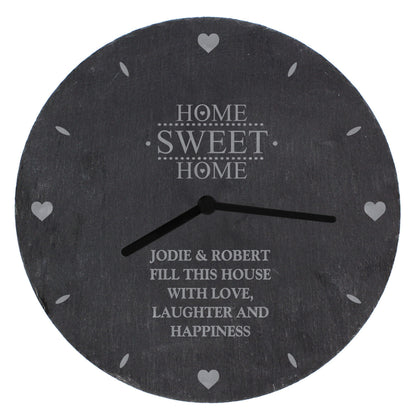 Personalised Home Sweet Home Slate Clock - Inspired Creative Gifts