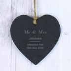 Personalised Classic Slate Heart Decoration | Hanging Decorations & Signs