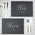 Personalised His and Hers Slate Placemat Set | Wedding Gift