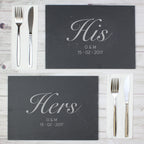 Personalised His and Hers Slate Placemat Set | Wedding Gift