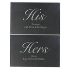 Personalised His and Hers Slate Placemat Set | Wedding Gift