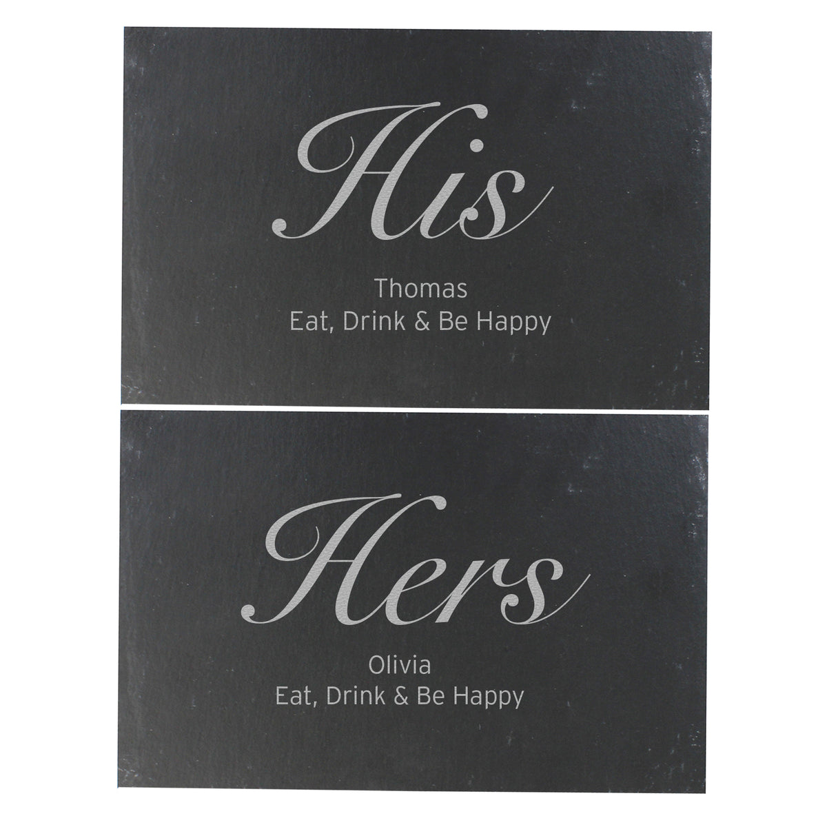 Personalised His and Hers Slate Placemat Set | Wedding Gift