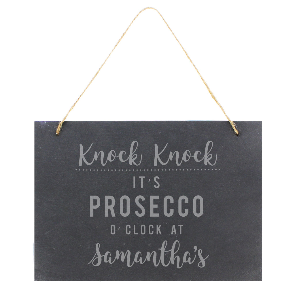 Personalised Prosecco O'Clock Large Hanging Slate Sign | Mother's Day Gift