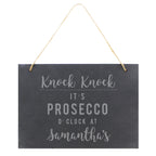 Personalised Prosecco O'Clock Large Hanging Slate Sign | Mother's Day Gift