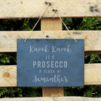 Personalised Prosecco O'Clock Large Hanging Slate Sign | Mother's Day Gift