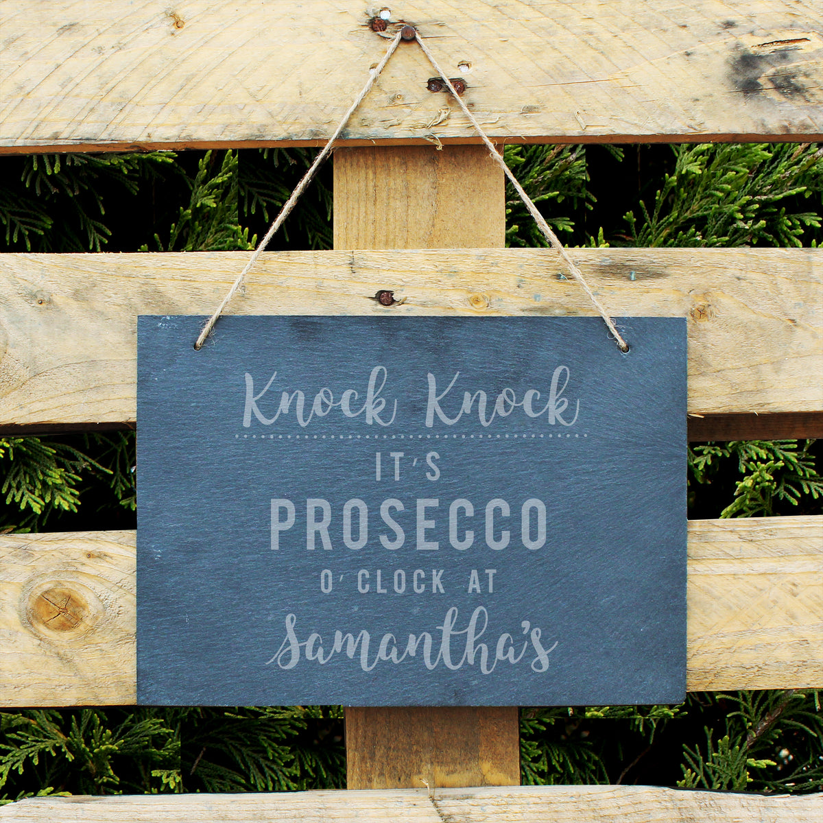Personalised Prosecco O'Clock Large Hanging Slate Sign | Mother's Day Gift