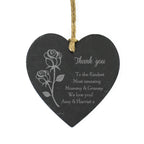 Personalised Rose Slate Heart Decoration | Hanging Decorations & Signs | Mother's Day Gift
