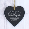 Personalised Together Slate Heart Decoration | Hanging Decorations & Signs | Inspired Creative Gifts