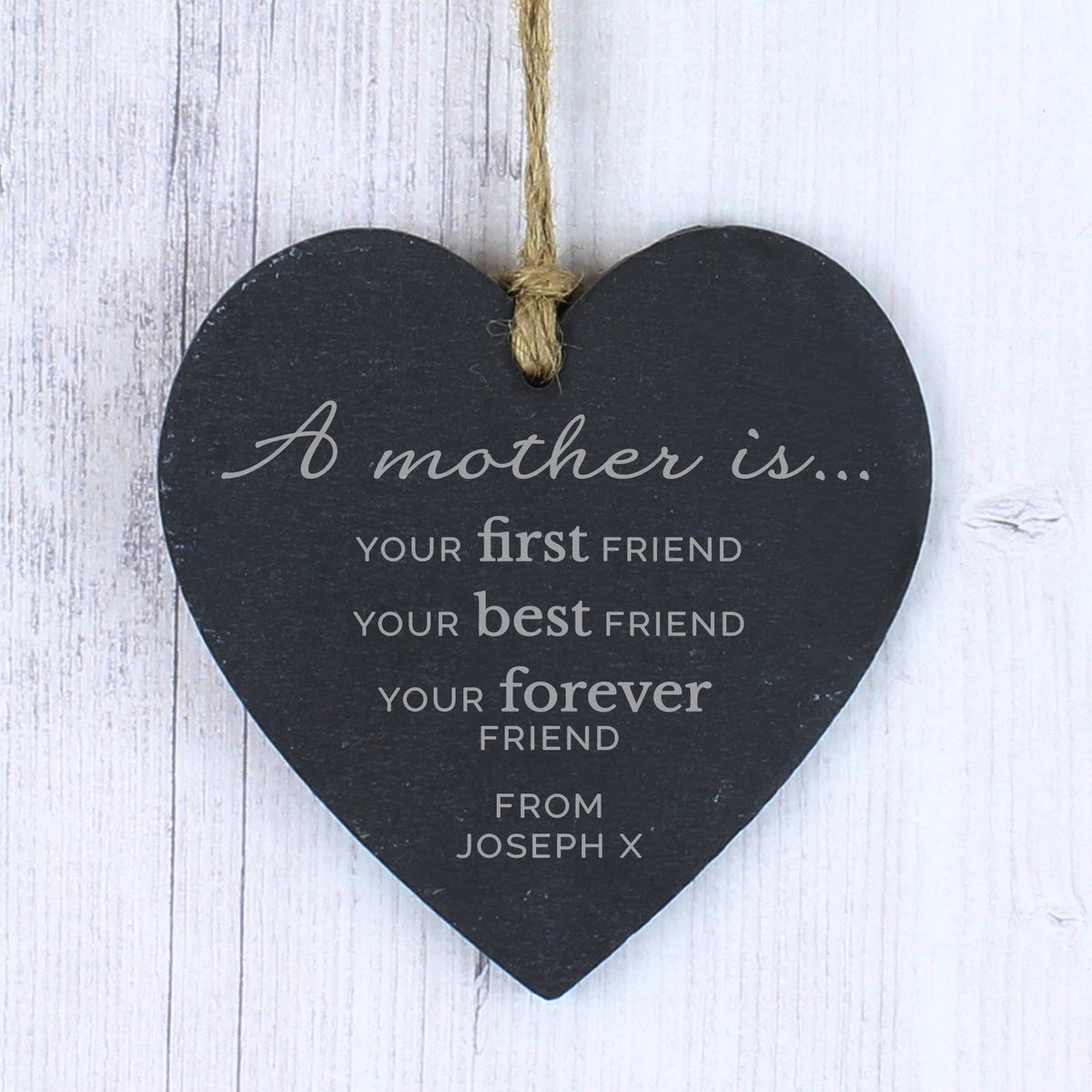 Personalised 'A Mother Is' Slate Heart Decoration | Hanging Decorations & Signs | Mother's Day Gift