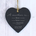 Personalised 'A Mother Is' Slate Heart Decoration | Hanging Decorations & Signs | Mother's Day Gift