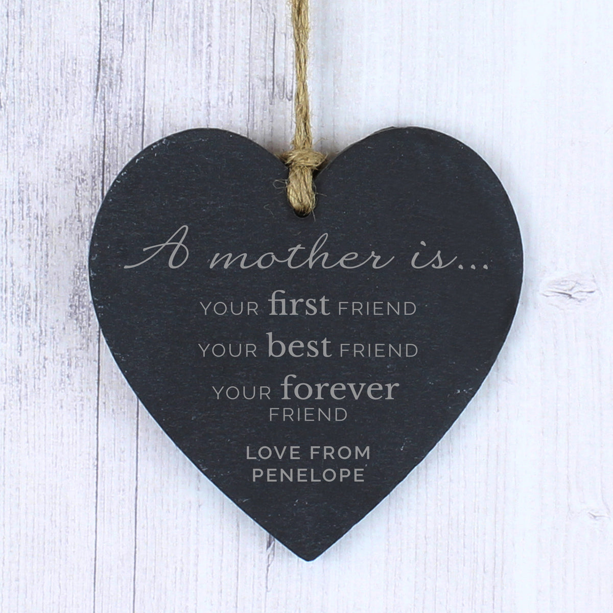 Personalised 'A Mother Is' Slate Heart Decoration | Hanging Decorations & Signs | Mother's Day Gift