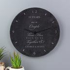 Personalised Anniversary Slate Clock | Wall Clock | Anniversary Gift