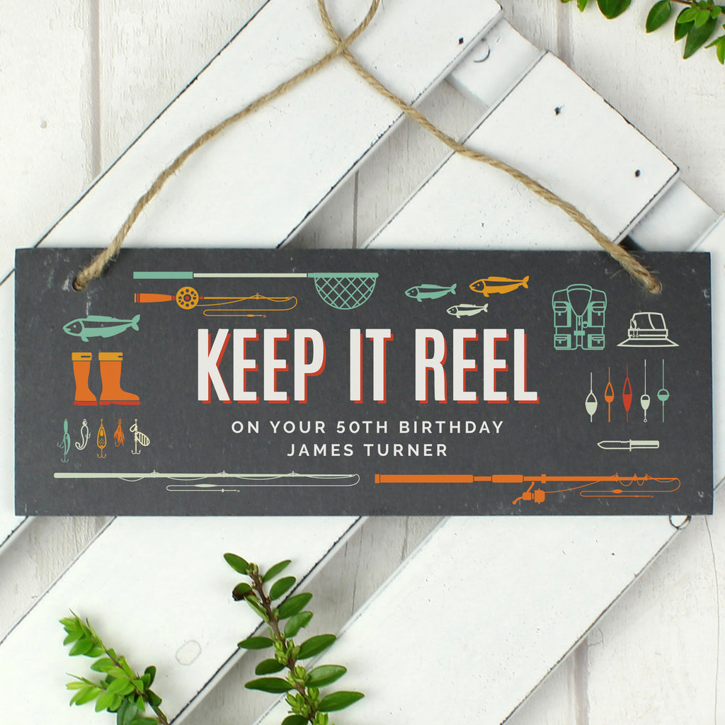 Personalised "Keep It Reel" Printed Hanging Slate Plaque | Sign | Inspired Creative Gifts