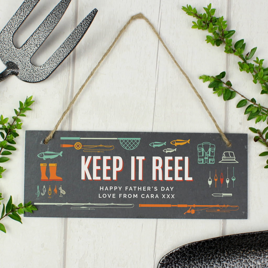 Personalised "Keep It Reel" Printed Hanging Slate Plaque | Sign | Inspired Creative Gifts
