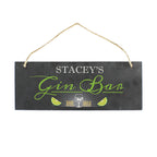 Personalised "Gin Bar" Printed Hanging Slate Plaque | Gift for Her