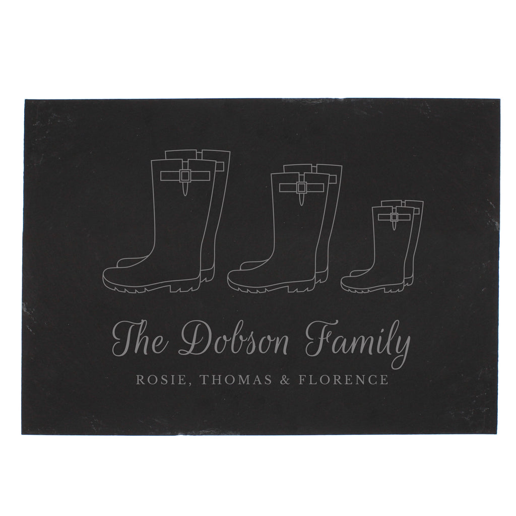Personalised Welly Boot Family of Three Slate | Kitchen, Baking & Dining Gifts | Inspired Creative Gifts