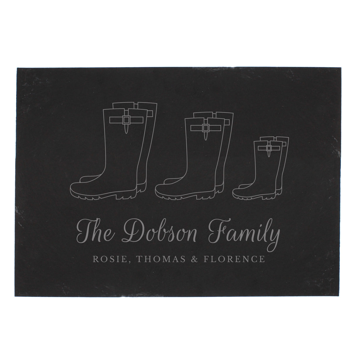 Personalised Welly Boot Family of Three Slate | Kitchen, Baking & Dining Gifts | Inspired Creative Gifts