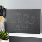 Personalised Welly Boot Family of Three Slate | Kitchen, Baking & Dining Gifts | Inspired Creative Gifts