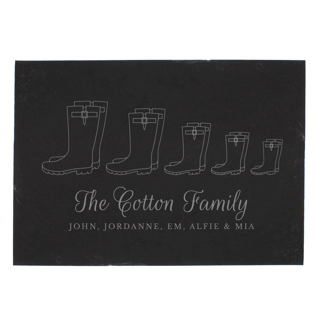 Personalised Welly Boot Family of Five Slate | Kitchen, Baking & Dining Gifts | Inspired Creative Gifts