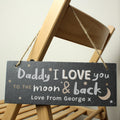 Personalised To the Moon and Back Hanging Slate Plaque | Gift for Her