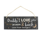 Personalised To the Moon and Back Hanging Slate Plaque | Gift for Her