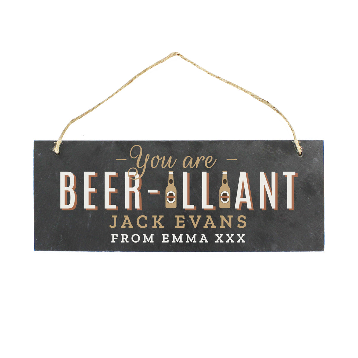 Personalised Beer-illiant Hanging Slate Plaque | Hanging Decorations & Signs | Inspired Creative Gifts