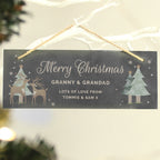 Personalised Christmas Reindeer Hanging Slate Plaque for Christmas