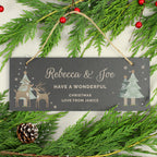 Personalised Christmas Reindeer Hanging Slate Plaque for Christmas