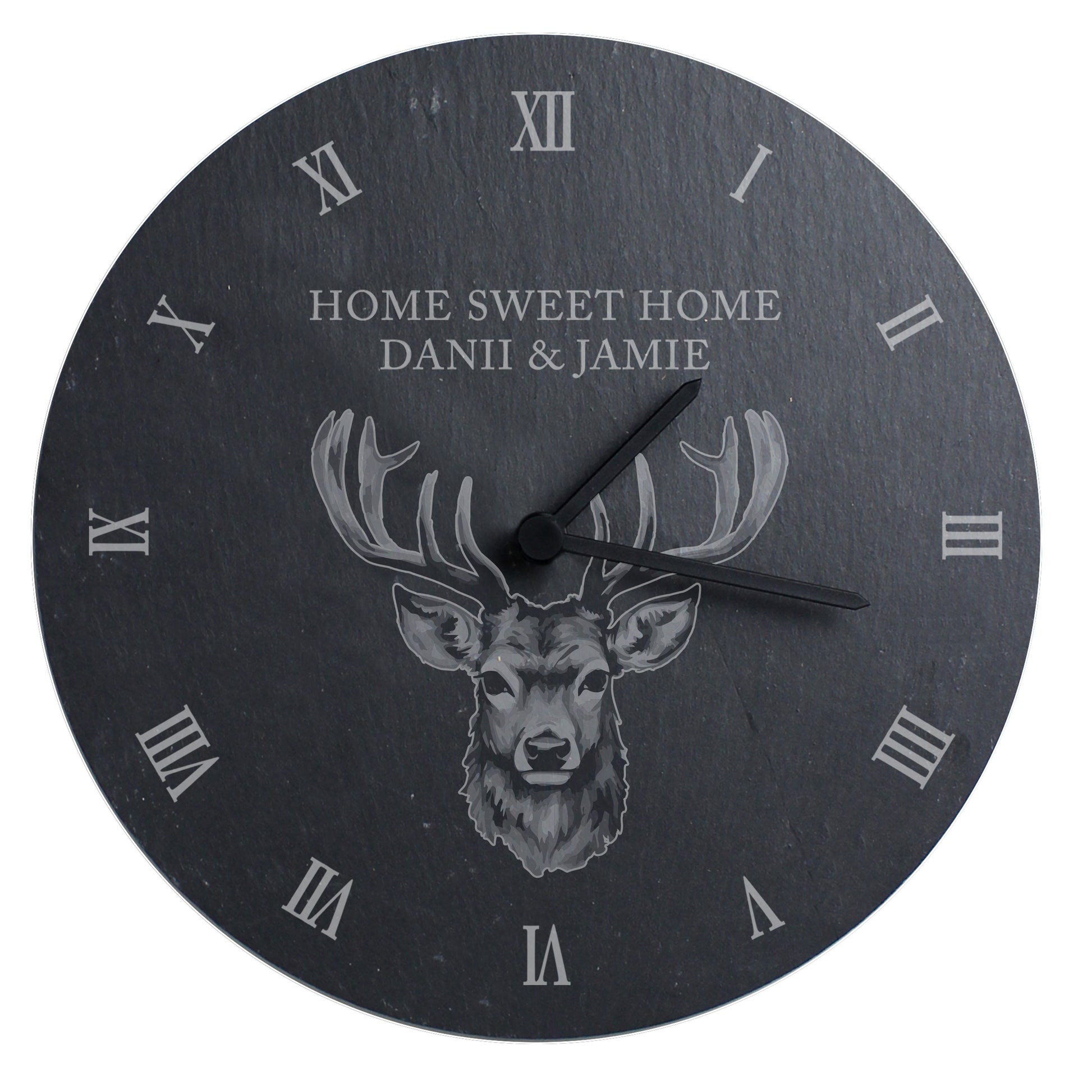 Personalised Stag Slate Clock - Clocks & Watches - Inspired Creative Gifts