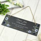 Personalised Memorial Floral Slate Hanging Ornament | Memorial Gift