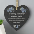 Personalised Memorial Forget Me Not Slate Heart | Hanging Decorations & Signs | Inspired Creative Gifts
