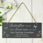 Personalised Memorial Butterflies Appear Slate Hanging Ornament | Memorial Gift