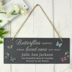 Personalised Memorial Butterflies Appear Slate Hanging Ornament | Memorial Gift