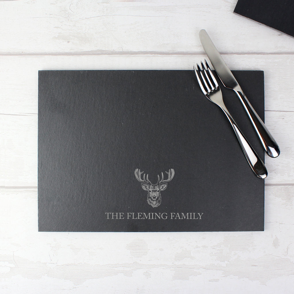 Personalised Stag Slate Placemat | Kitchen, Baking & Dining Gifts | Inspired Creative Gifts