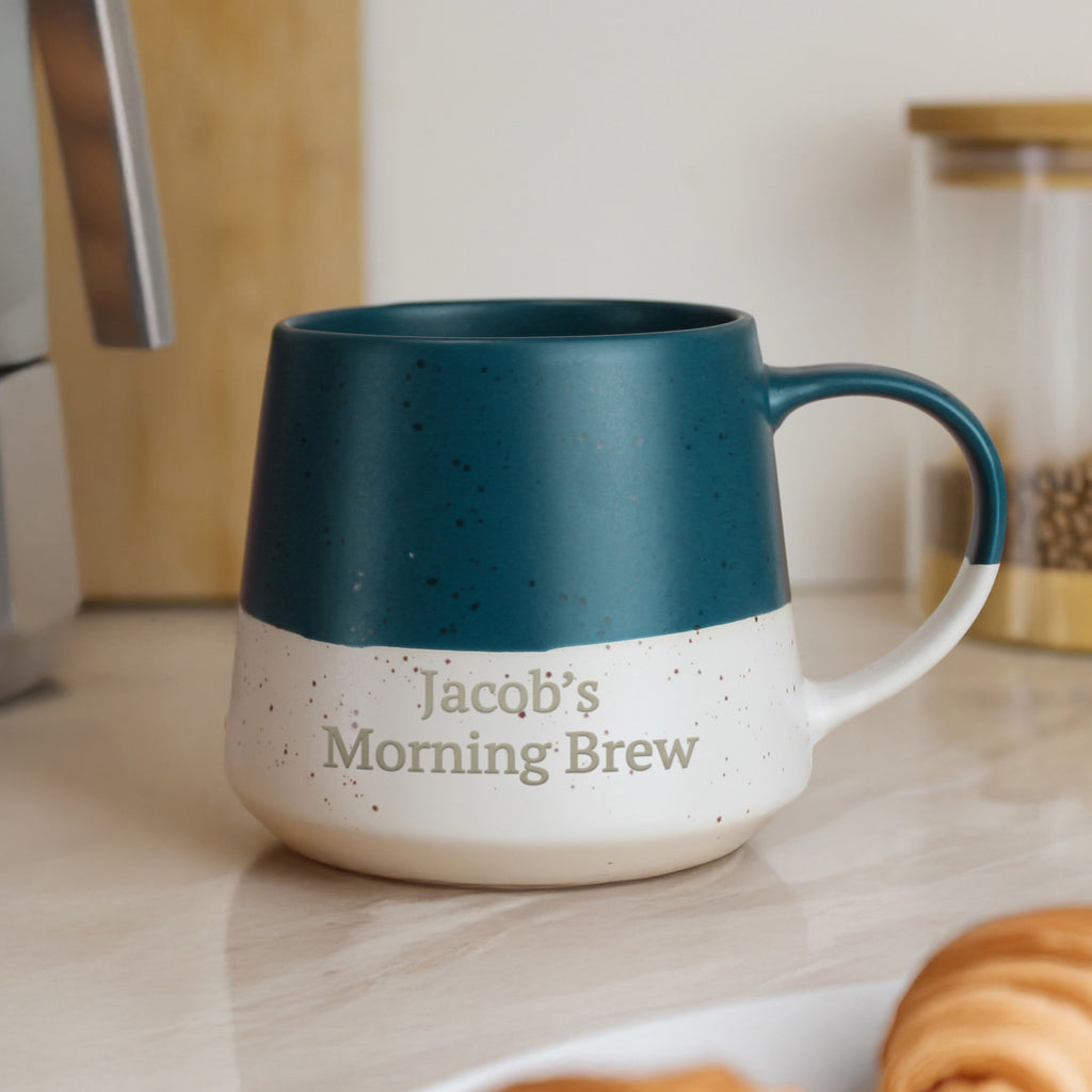 Personalised Blue Speckled Ceramic Mug