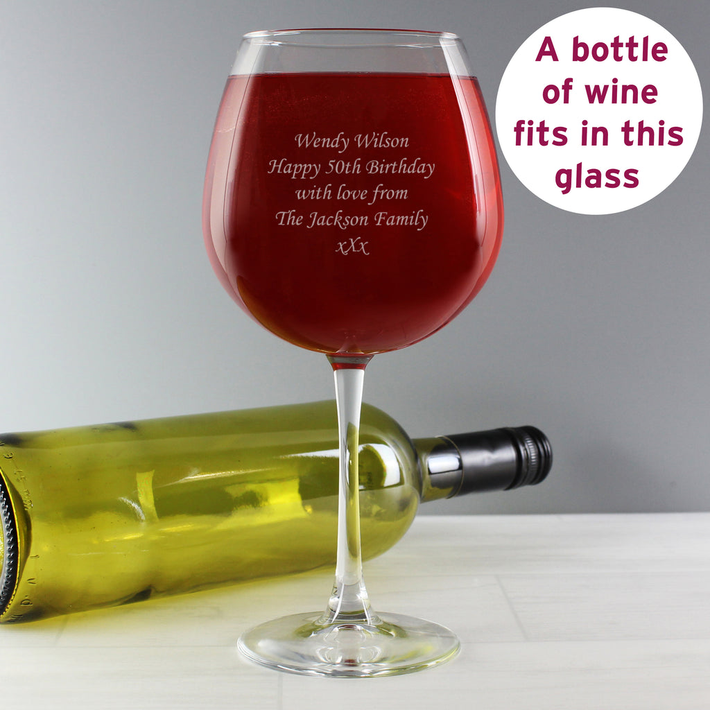 Personalised Bottle of Wine Glass - Glasses & Barware - Inspired Creative Gifts