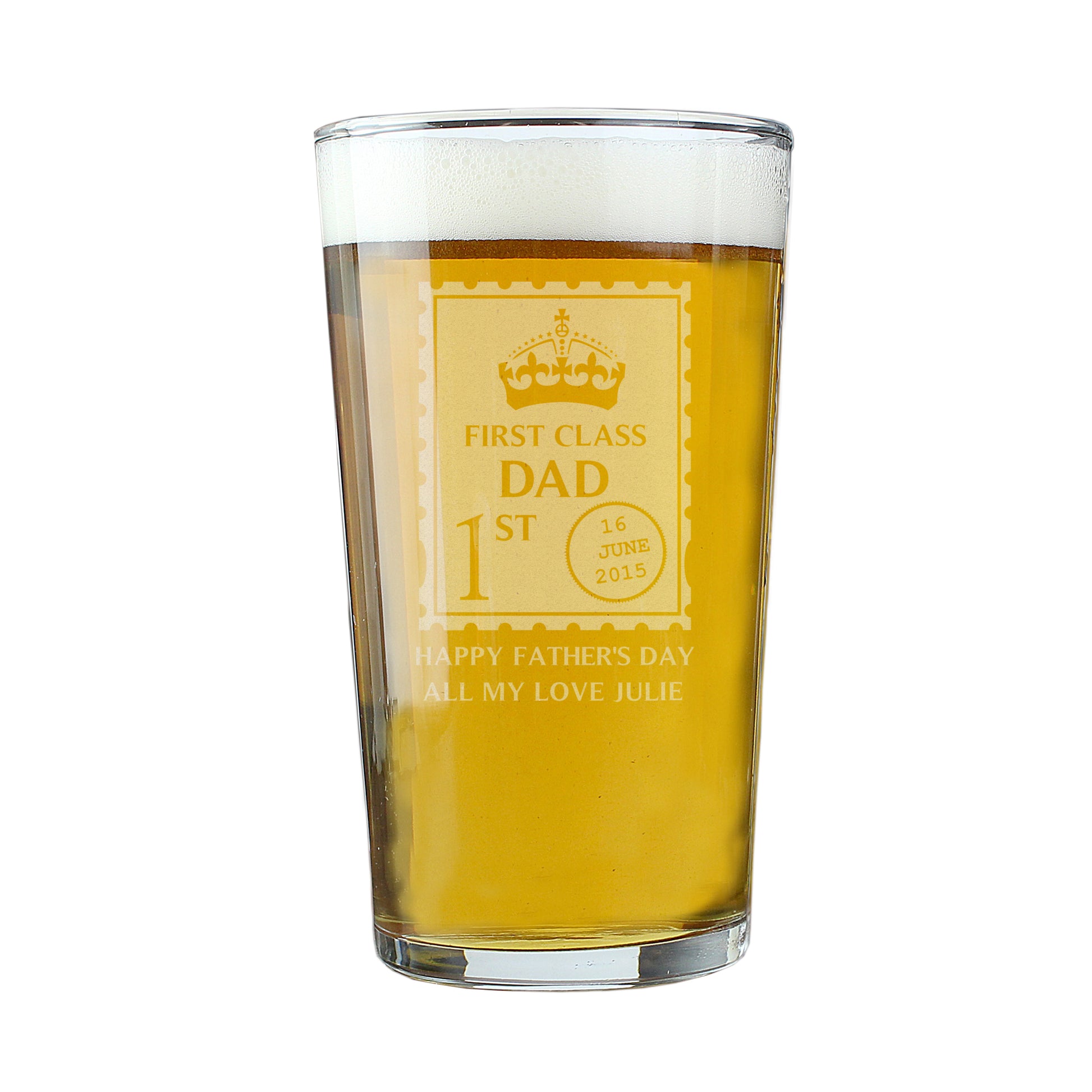 Personalised 1st Class Pint Glass - Glasses & Barware - Inspired Creative Gifts