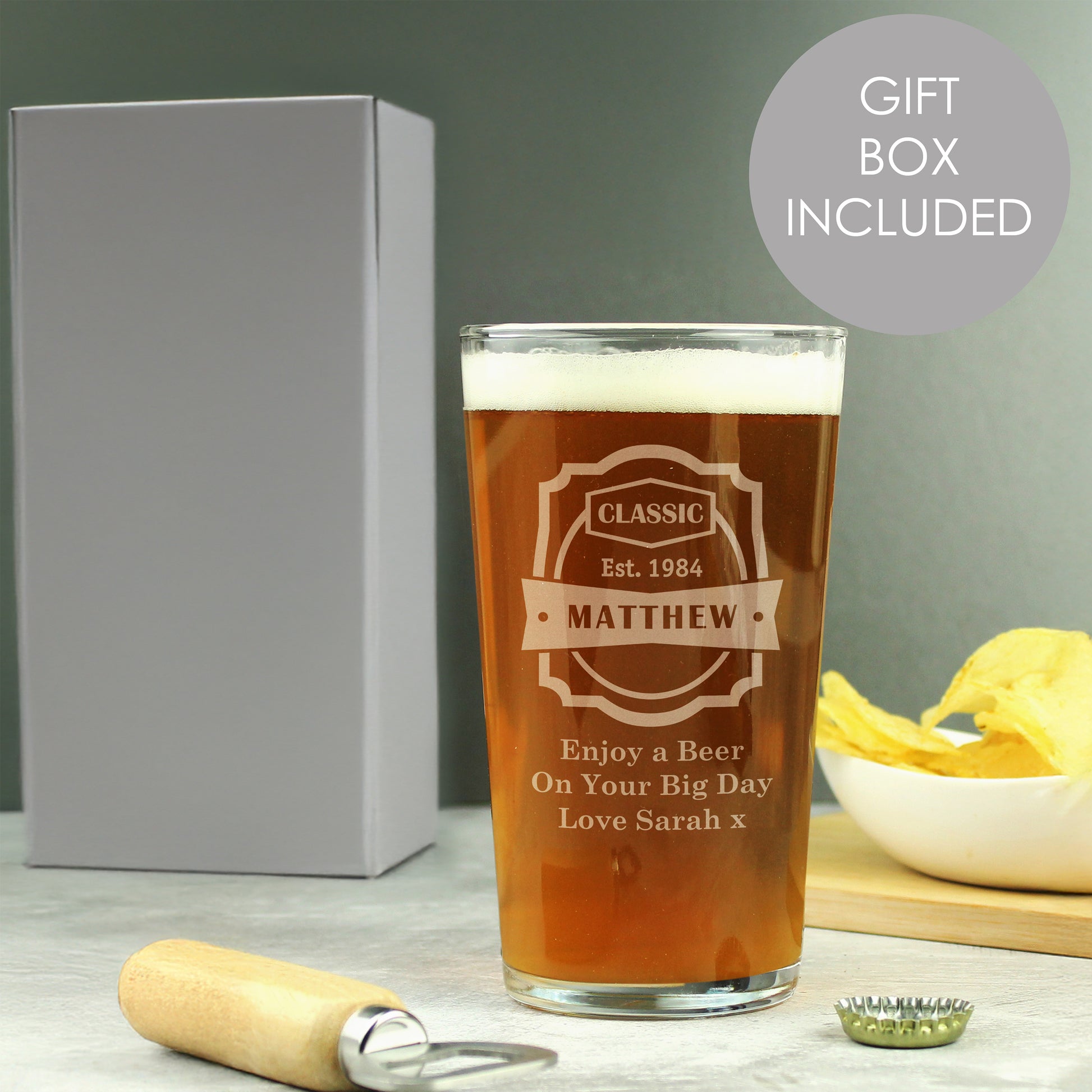 Personalised Classic Pint Glass - Glasses & Barware - Inspired Creative Gifts